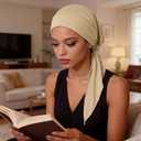 Funtery Chemo Headwear for Women, Pre Tied Headscarf Turban Lightweight Slip on Modal Cancer Sleep Cap for Patients Hair Loss