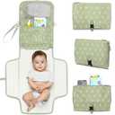KeaBabies Portable Diaper Changing Pad, Travel, Car - Large Waterproof Baby Changing Mat, Wipeable, Padded, On The Go Travel Diaper Clutch Bag, Easy to Use Pockets for Newborn Essentials (Acacia)