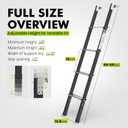 Marudina 660lbs Heavy-Duty Step Ladder:,8-Level Adjustable Bunk Bed Ladder (59"-65"),Anti-Slip Steel-Aluminum Frame, Fits Campers, Dorms and Kids' Rooms, Compatible with Beds of 57"-63" Height
