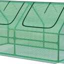 Aoodor 4 x 2 x 2 ft Mini Greenhouse with 2 Zipper Doors, Water Resistant, UV Protected for Flowers, Vegetables and Herbs, Green