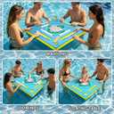 Floating Mahjong Table, 32.5in Pool Mahjong Table Floating Tary with Drink Holders Waterproof Double-Sided Floating Game Table for Mahjong Poker Card Dominoes, Cool Summer Family Pool Party, 32x32 Inch