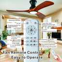 42 Inch Low Profile Ceiling Fans with Lights and Remote, Flush Mount Ceiling Fan with Lights, 3 Blades Solid Wood Walnut Hugger Easy Installation for Living Room, Bedroom, Farmhouse, Indoor