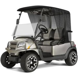 Federedevo Golf Cart Sun Shade Cover Compatible with Club Car Precedent and EZGO TXT, Black UV& Sun Heat Blocking Resistant Sunshade Curtain Mesh Shield