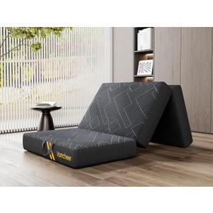 Vamcheer Foldable Mattress Single Size, 4 Inch Tri Folding Mattress, Handle & Non-Slip Bottom with Washable Cover for Travel RV Camping Guest Room, 75"x25"x4", Grey