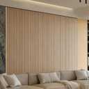 YU LI 3DH Peel and Stick PVC Slat Wall Panel 236"x15.75" Self-Adhesive Thick Faux Oak Wood Grain Wallpaper Panel 3D Soundproof Wall Panels for Walls & Ceilings