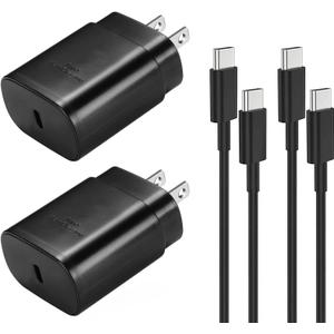 Samsung USB-C Super Fast Charging Wall Charger - 25W PD Charger Adapter with Type-C Cable(5ft) for Samsung Galaxy S25 S24 S23 S22 Ultra Plus S20 Note10
