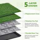 LOOBANI Large Dog Grass Pad with Tray - 35x23in Dog Litter Box with 2 Artificial Grass Patch + 2 Washable Pee Pads - Quickly Absorbency Indoor Outdoor Potty for Patio Balcony Apartment Use