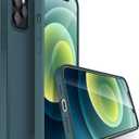 MXX for iPhone 12 pro Max Case, Soft Silicone Case with Scratch Resistant - Full Camera Protection Anti-Scratch Microfiber Lining Full-Body Protective 12 pro Max Phone Case 6.7"- Midnight Green