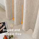 BGment Short Linen Curtains for Kitchen Cafe Window 36 Inch Long, Beige Half Window Drapes Semi Sheer Light Filtering with Rod Pocket Back Tab for Bathroom, 2 Panels, 34 x 36 Inch