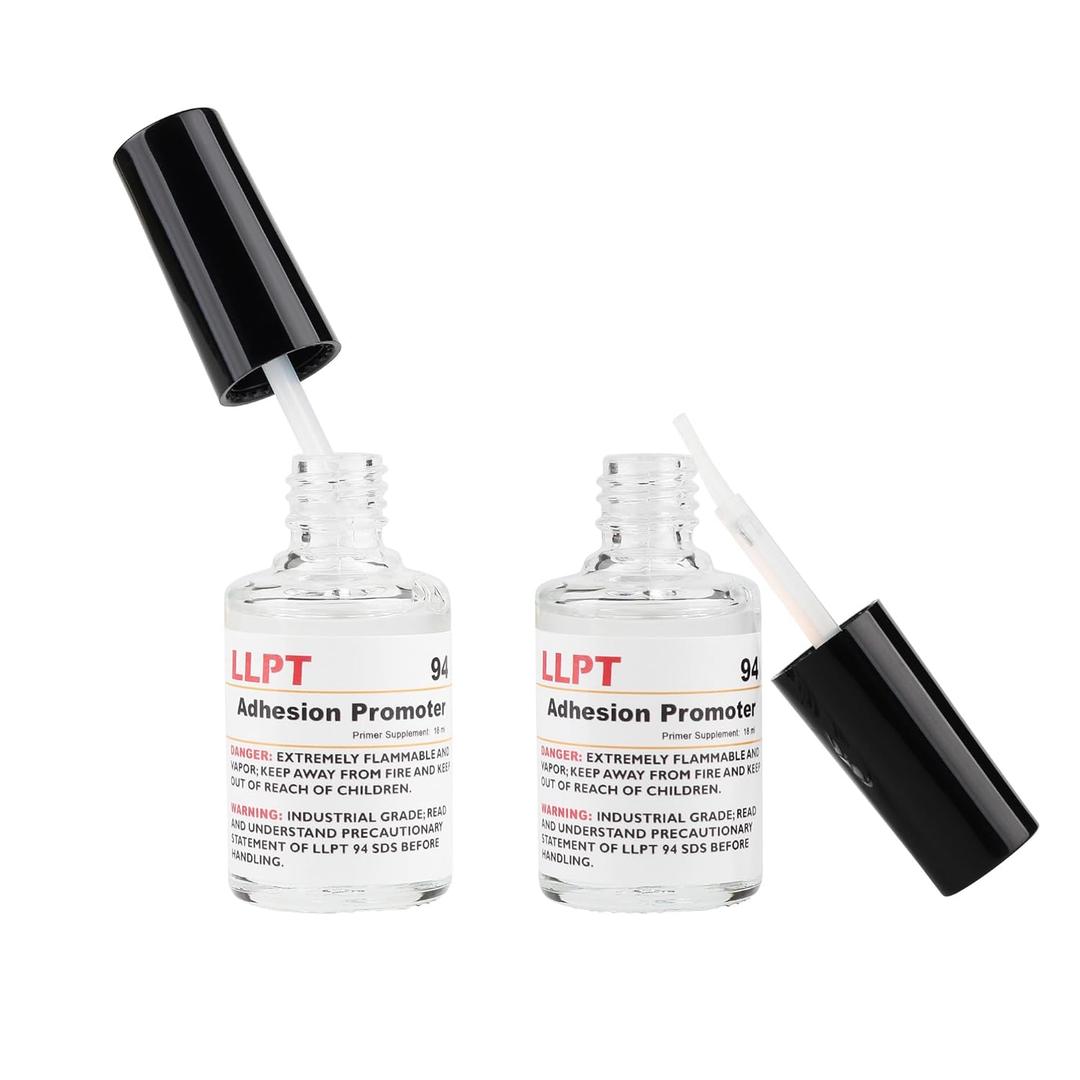 LLPT 94 Adhesion Promoter 2 Pack 18ml Each Bottle Adhesive Primer for Acrylic Double Sided Mounting Molding and Foam Tape