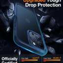 TORRAS Shockproof for iPhone 15 Pro Case 6.1", 12FT Military Grade Drop Tested, Anti-Fingerprint Anti-Scratch Semi-Clear Back with Silicone Slim Thin Protective Phone Case for iPhone 15 Pro, Blue