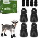 EXPAWLORER Dog Shoes for Small Medium Large Dogs, Waterproof Non-Slip Dog Snow Booties for Winter with Socks, Easy On & Off Pet Boots & Paw Protectors, Easy-Clean for Beach Outdoor Rain (Black S) (Size 3/S (Paw Width:1.6in))