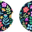 2 x Cute Flowers Ceramic Cup Holders - Pack of 2, Keep Cup Holders Clean and Dry, Drink Cup Car Holder Coasters with A Finger Notch
