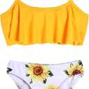 Arshiner Girls Swimsuit Two Pieces Bikini Set Ruffle Bathing Suits Flounced Tankini Swimwear 150, 