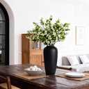 Tall Black Ceramic Vase for Flowers, 13 Large Matte Black Vase for Home Decor, Rustic Modern Pottery Vase for Pampas Grass, Entryway, Dining Table and Living Room Centerpieces