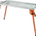 VEVOR Foldable Welding Table 44" x 21", 500LBS Capacity Welding Workbench with 4-Level Adjustable Height, Carbon Steel Work Bench with 6 Tool Slots & 0.63" Fixture Holes for Welding Assembly Repair