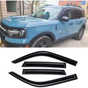 Original Side Window Wind Deflector fit for 2021-2023 Ford Bronco Sport,4pcs Outside Mount Tape-On Nice Sun Rain Guards Set,Dark Smoke Window Visor 94713