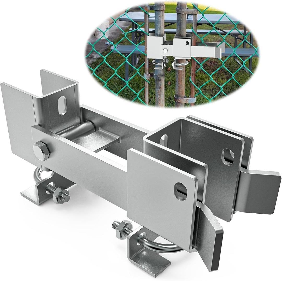 Chain Link Fence Double Gate Latch for 1-3/8" Gate Frame Chain Link Fence Gate Latch Residential Strong Arm Double Gate Latch for Metal Gate