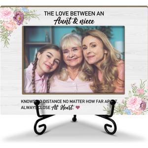 Aunt Gifts Wooden Photo Frame For Women - The Love Between an Aunt & Niece 4x6 Picture Frame Horizontal, Tabletop Display Home Decor Great Auntie Gifts For Aunts From Niece Nephew Photo Frame - 30