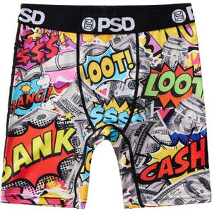 PSD Underwear Boys Boxer Briefs - Animal Print, Comfortable Active Underwear for Boys, Packs & Singles (Medium, Money Strip)