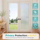 Coavas Window Privacy Film Frosted Glass Static Clings, Decorative Bathroom Door Privacy Film Day and Night, Heat UV Blocking Anti-Glare Frosting Stickers Renter Non-Adhesive, 35.4 x 78.7 Inch, Clear