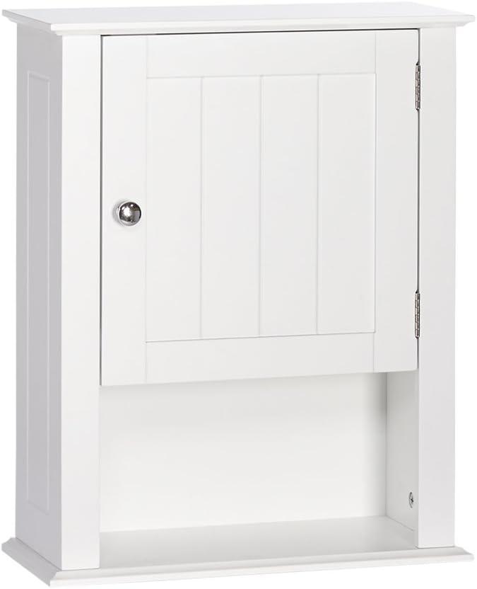 RiverRidge White Ashland Single Door Wall Mount Cabinet with Shelves, 16.54''W x 7.09''D x 20.47''H