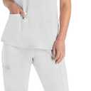 Dickies Women's Scrub Top V-Neck Top with 2 Pockets, Moisture Wicking and 360° Stretch Fabric - DK615 (White, XL)