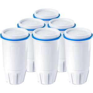 Water Filter Replacement Compatible with Zero Pitcher and Dispensers ZR-001, ZR-017, ZP-006 ZD-013, Reduces Lead,TDS, PFOA/PFOS, Chlorine and More, by NUTTUTO, Pack of 6