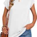 Zeagoo Womens Tops Summer Casual Cap Sleeve Tshirts Shirts Business Dressy Spring Fashion Outfits Trendy Clothes (XL)