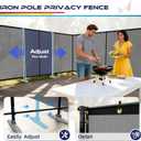 Windscreen4less Outdoor Privacy Fence Screen, 5'x24' Freestanding Privacy Fencing Set with Iron Poles and Ground Spikes, UV Resistant Mesh Cover Garden Pet Fencing for Backyard Patio Pool, Light Gray