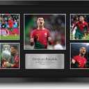 HWC Trading Cristiano Ronaldo Portugal 16 x 12 inch (A3) Printed Gifts Signed Autograph Picture for Football Fans and Supporters  16" x 12" Framed
