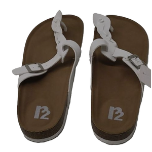 Brady Sandals Braided Strap White 11