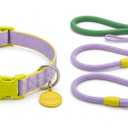 TOUCHDOG Gentle Dog Collar for Small Dogs & Puppies 5-40lbs - Adjustable Lightweight Nylon, Silk-Soft Lined, Fade-Resistant, Quick-Release Buckle (S/ M Size) (Without Rope Purple, Small)