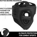 Boxing Headgear for Men Women Professional Lightweight Open Face Head Guard, Breathable Protection, Secure Fit for MMA Muay Thai Kickboxing Sparring Training, 
One Size