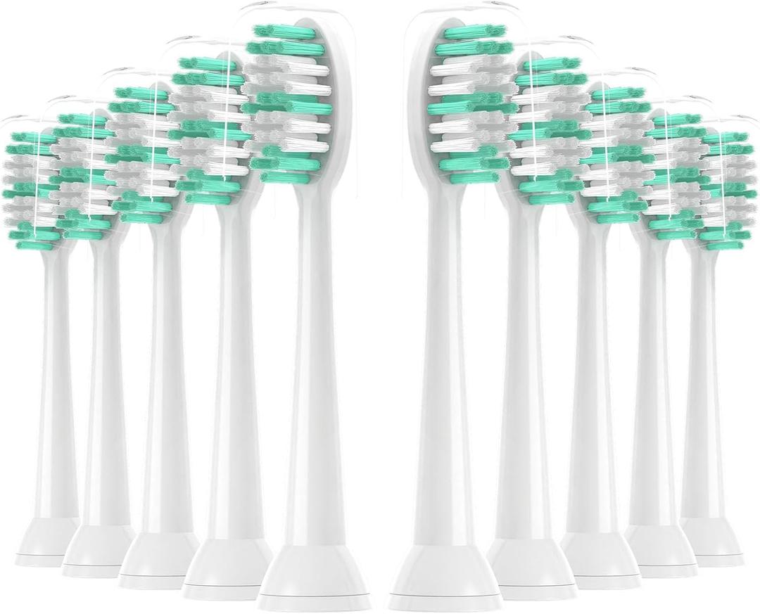 Replacement Toothbrush Heads 10 Pack for AquaSonic Black Series for Vibe Series Black Series pro, and for Duo Series pro Electric Toothbrush,Whtie