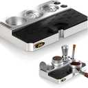 Bincoo Espresso Tamping Station - Lightweight Organizer with Removable Mat, Fits 58/54/53/51mm Portafilters, Tmaper, Non-Slip Base, Compact Coffee Bar Space Saver (Silver)