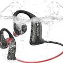 IPX8 Waterproof Swimming Earbuds, 32GB Headphones Underwater with MP3 Player & Bluetooth, HiFi Sound & Noise-Cancelling in-Ear Design for Swimming, Running & Cycling, Black (S36)