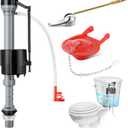 Saillong 3 Inch Universal Toilet Fill Valve Replacement Kit with 3 Inch Flapper, Fill Valve, Front Mount Toilet Flush Brass Handle, Adjustable Water Level, Quiet, Easy to Install(1 Pack,Red)