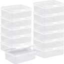 Clear Plastic Beads Storage Containers Empty Mini Storage Containers Box,12 Pack Plastic Storage Container with Lids,Beads Storage Box with Hinged Lid for Beads,Earplugs,Pins (5 x 3.4 x 1.7 inch)