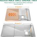 Universal Grease Tray with Catch Pan Replacement for Nexgrill 720-0830H 720-0888S 720-0888N, Adjustable Drip Pan for 3/4/5/6 Burner, BBQ Grill Pan for Charbroil, Dyna Glo, Expert, BHG,Expert Gas Grill