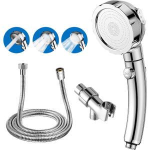 High Pressure Handheld Shower Head,3 Spray Modes rv Shower Heads High Pressure with Handheld,Detachable hand held Showerhead Set Equipped with Stainless Steel Hose and Brackets