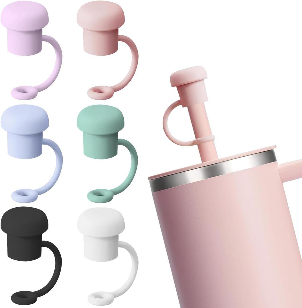 Ghislaine Adjustable Straw Cover Cap for Stanley, Simple Modern, Yeti, Owala, Hydro Flask And All Brand Tumbler 6 to 10mm Straws Tips Lids, Silicone Straw Topper Dust-Proof Stanley Cup Accessories