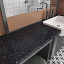CRE8TIVE Granite Contact Paper for Countertops 24"x118" Peel and Stick Granite Wallpaper Black Self Adhesive Removable Waterproof Marble Stone Decorative Vinyl Film for Kitchen Cabinets Bathroom Walls