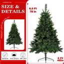 6.5Ft Prelit Classic Spruce Artificial Christmas Tree with LED Lights, PVC Needle Foliage, 'Feel Real' Artificial Full Christmas Tree with Timed Remote Control and Foot Switch Device, Christmas Decor