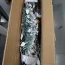 6.5Ft Flocked Pop up Christmas Tree,Prelit 200 LED Lights,1 Minute Pull up,Fully Decorated 86 Ornaments,8 Mode Warm White Light&Timer,Foldable Xmas Tree Fire-Resistant Collapsible Outdoor Indoor Decor