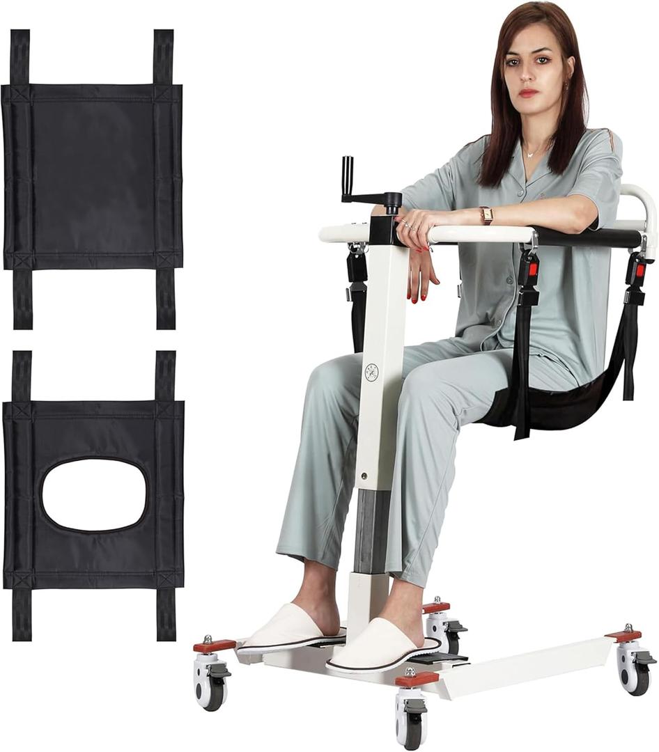 Patient Lift Transfer Chair, Portable Lift Aid for Elderly/Disabled, Bedside Commode Transport Chair (Basic Version) Patient Lift Transfer Chair, Portable Lift Aid for Elderly/Disabled, Bedside Commode Transport Chair (Basic Version)