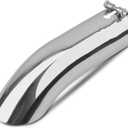 Vurkcy 3 inch Inlet Curved Exhaust Tip, 3" Outlet 12" Overall Length Stainless Steel Turn Down Exhaust Tail Pipe, Bolt-On,Sleek Angle Cut, Polished Tailpipe, Silvery