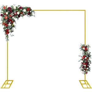 6.6FTx6.6FT Wedding Arch Backdrop Stand Square Metal Rectangular Arch Frame Balloon Arch Stand for Wedding Birthday Party Baby Shower Bridal Shower Photography Decoration（Gold）