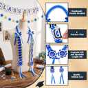 Yinder Graduation Leis 2026 Money Leis with Cash Holder 48 Inch Grad Ribbon Lei Class of 2026 Double Braided Necklace DIY Money Graduation Gift for Congrats Graduates Senior(Blue and White)