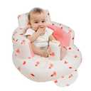 Inflatable Baby Chair with Built in Air Pump, Sit me Up Floor Seat for Baby 3 Months & Up, Blow Up Baby Seats for for Infants for Sitting Up - Bunny